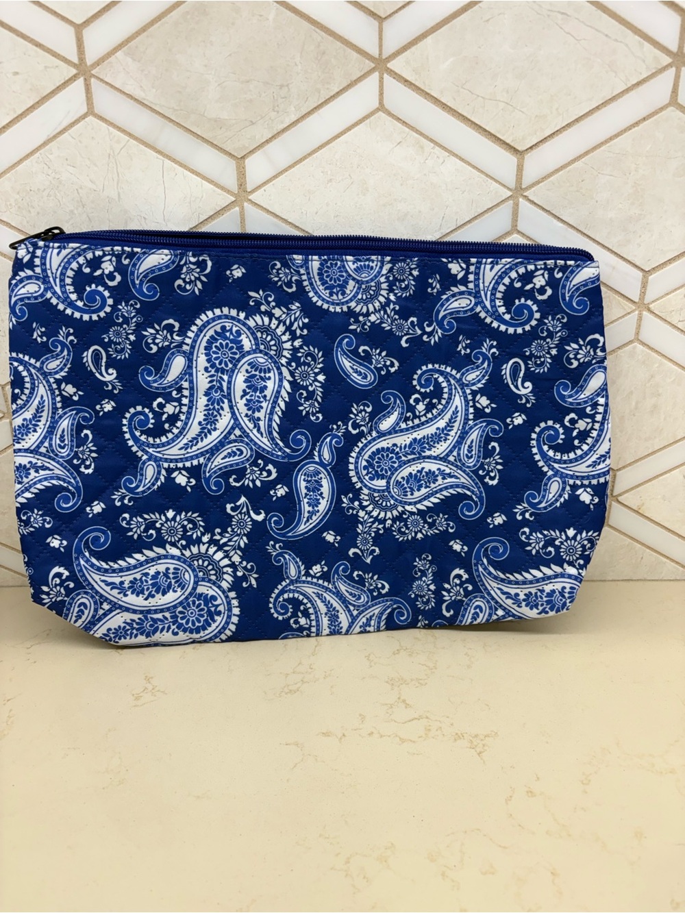 Mahjong Tile Bag - Blue Paisley